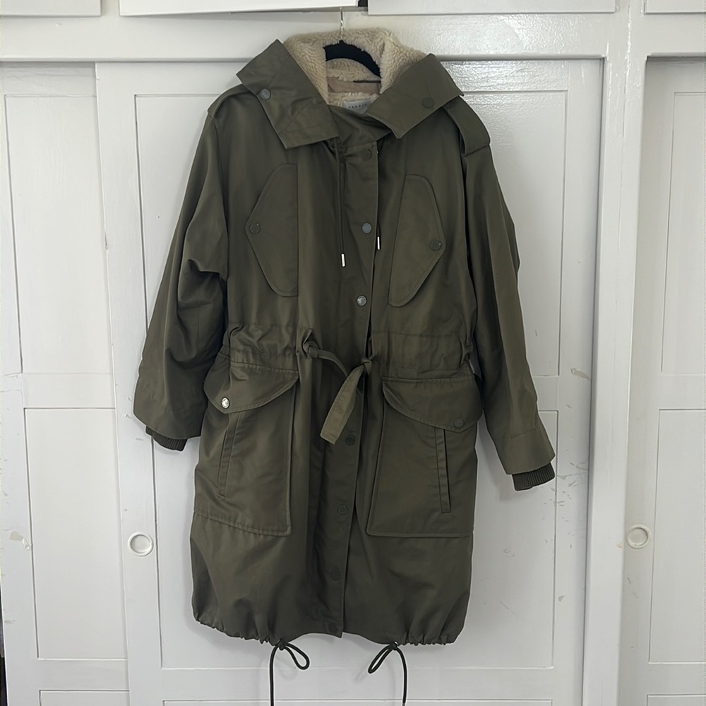 Sandro Classic Utility Hoodie Coat